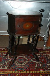 NICE Antique Cushman wood Copper lined Tobacco Smoking Stand Table 