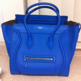 Authentic Celine Luggage phantom Mini Calfskin Cobalt blue New
