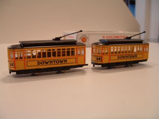Brill trolley cars with dummy 2 sets 7507 & 7506 item numbers