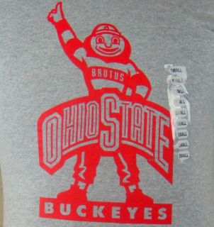   University Buckeyes Mascot Brutus Football Men T shirt Small Grey NWT