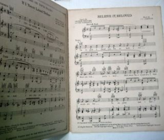   Sheet Music Believe It Beloved 1934 Broadway Music Corp