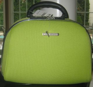NWT Eva Luca Vergani Fox Luggage Cosmetic Case in Lime Green