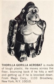 1970 Ad Vintage Thorilla Gorilla Acrobat Action Toy Original 