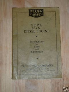 Buda – M A N Diesel Engine – Instructions for Care