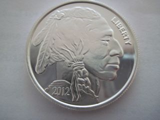 2012 One Ounce Silver Buffalo Round 999 Fine