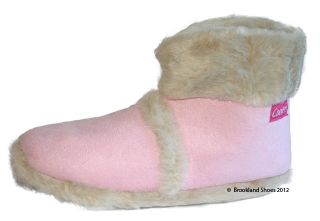 Ladies Coolers Furry Ankle Boot Bootee Slippers Sizes 3 8