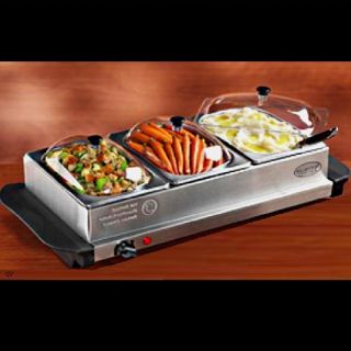 Station Buffet Stainless Steel Server & Warming Tray NEW Nostalgia 