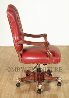  Furniture Import Warm Brown Maroon Leather Rococo Executive Office 