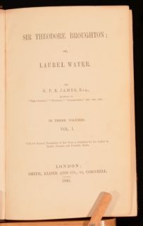 1848 3VOL GPR James Sir Theodore Broughton or Laurel Water Scarce 