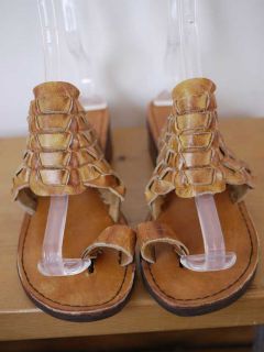 Vtg 80s Brazilian Leather Grecian Huaraches Sandals 8