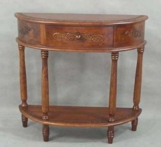 Beautiful Carved Wood Half Round Hall Enterway Table chest Home Decor