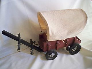 Vintage Handmade Western Cowboy Chuck Covered Wagon Table Lamp