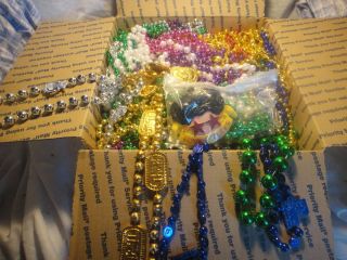 Mardi Gras Beads Lot of 15 LBS Approximatly 16 20 Dozen + Bonus Funky 