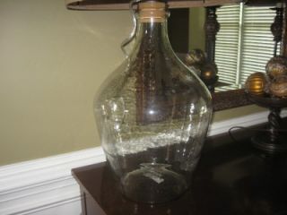 POTTERY BARN CLIFT GLASS TABLE LAMP~NEW IN BOX~BURLAP SHADE INCLUDED~