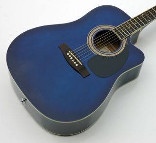 New Blue Burst Acoustic Electric Guitar w Fishman EQ