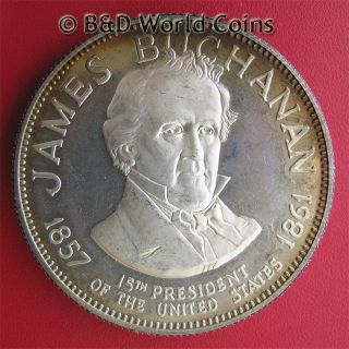 James Buchanan 15th President 98oz Silver Proof Medal