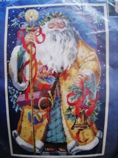 Needlepoint Picture Pillow Bucilla Kit FATHER CHRISTMAS NO CANVAS Wool 