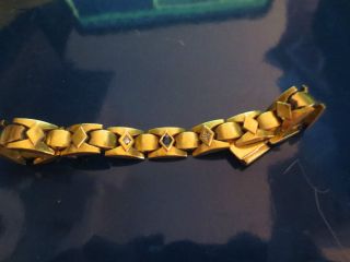 Antique 14kt 18kt Gold Diamond Sapphire Bracelet 7 25 1913