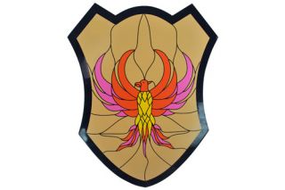   Golden Firebird Wooden Shield Buckler with Handle Brand New