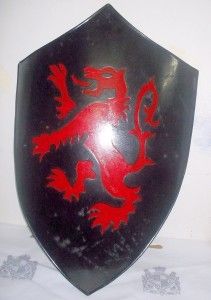 Medieval Red Dragon Shield Buckler with Handle SCA & LARP Reenactment 