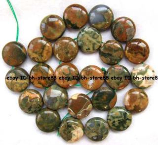 Natural RHYOLITE16MM Flat Button Gemstone Beads 15 5