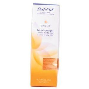 BUF Puf Singles Facial Sponges with Cleanser Normal to Dry Skin 40 Ea 