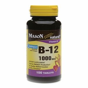 Mason Natural Vitamin B 12, 1000mcg, Sublingual Tablets 100 ea