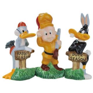 Daffy Duck Elmer Fudd Bugs Bunny Hunting Salt and Pepper Shakers New s 
