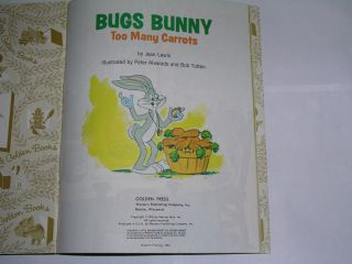 Bugs Bunny Too Many Carrots by Jean Lewis 1977 A Little Golden Book 