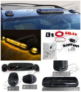 Pcs Roof Top Cab Clear Lights Amber LED Marker Lamps Vans Truck SUV 