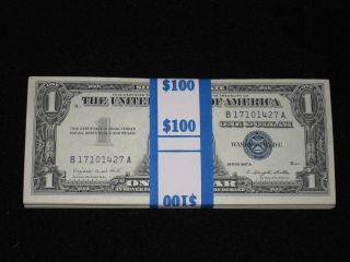 100 1957 US 1 SILVER CERTIFICATES GEM UNCIRCULATED CONDITION