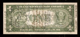 1935 A $1 Silver Certificate Note Short Snorter 18 Signatures 