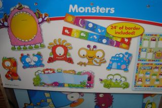 Monsters Bulletin Board Set 28 Pieces 24 Feet Border Included Multi 
