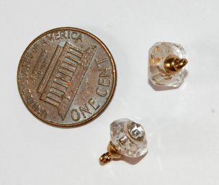   Crystal Clear Glass Rhinestone Buttons 9mm Button 6 Count