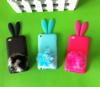 Korean 3PCS Rabbit Bunny Silicone Case Cover Skin For iPod Touch 4th 
