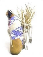 Apache Burden Basket Carrier Indian Maiden Gourd Art Doll Figure 