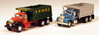 JG Athearn 1 87 Lot of 2 Mack Dump Trucks Burge Edmier