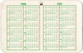 1996 1997 Vintage Rolex Calendar Calendario Submariner