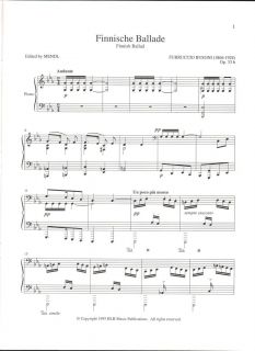 Finnish Ballad Ferruccio Busoni Classical Piano Solo Sheet Music 