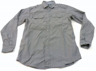 Burnside Young Mens Coal Long Sleeve Stripe Woven Shirt Gray Size 