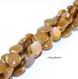   Latte Shell Gemstone Button Coin Circle 12mm Loose Beads 15 5
