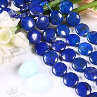 Lapis Lazuli Gemstone Coin Button Beads 1 Strand Stone