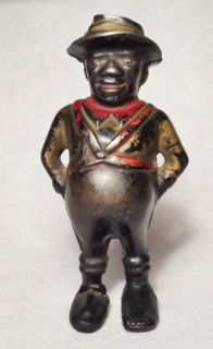   Iron Coin Bank Painted Black Man by A C Williams Circa 1901