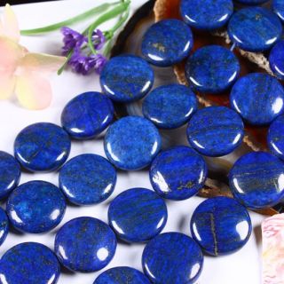 Lapis Lazuli Gemstone Coin Button Beads 1 Strand Stone