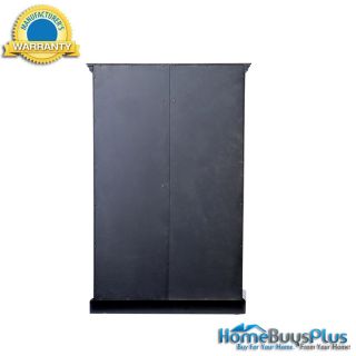   Storage Black Window Pane Sliding Glass Doors Cabinet CD DVD