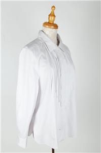 Auth Demark by Malene Birger Ruffle Tuxedo Style Dress Shirt Blosue 38 