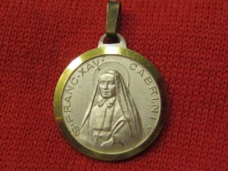    Catholic Religious Holy Medal Saint Frances Xav Cabrini RELIC CDF