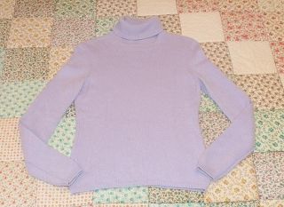  Cashmere Lavender Turtleneck Sweater Womans L by Bloomingdales