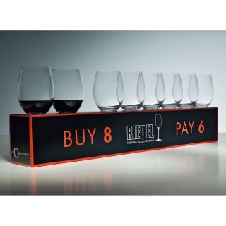 Riedel O Cabernet Merlot Wine Glasses Set of 8 Crystal Glass Tumblers 