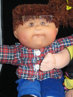 Cabbage Patch Kid Dolls Matching Boy Girl w Glasses First Edition 3A 